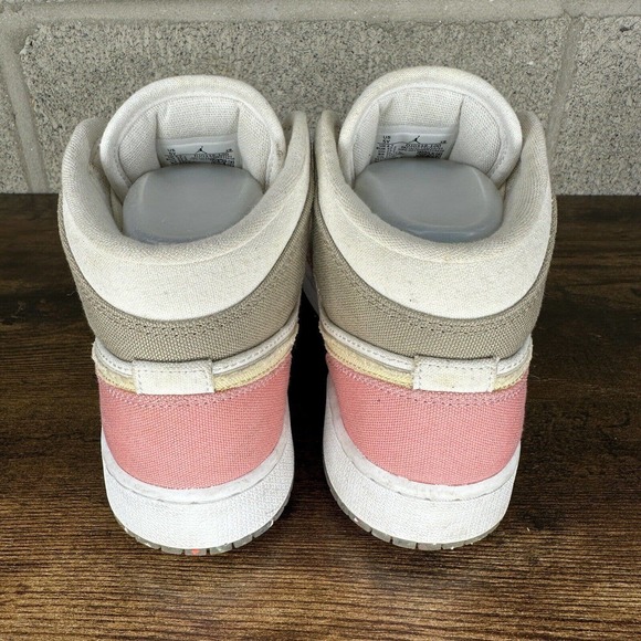 Nike Air Jordan 1 Mid SE GS Pastel Grind Shoes Size 5Y Sneaker DJ0338 100 - Picture 3 of 10